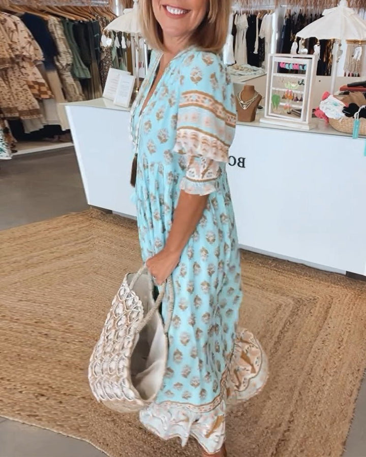 Mana | Vestito Floreale Chic con Scollatura a V