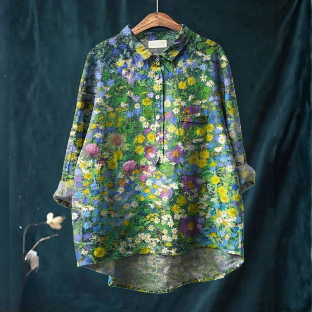 Seraphin™ | Blusa in Lino Senza Tempo con Stampa