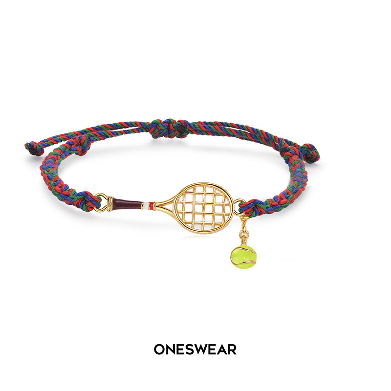 Bracciale in Cordino a Forma di Racchetta da Tennis