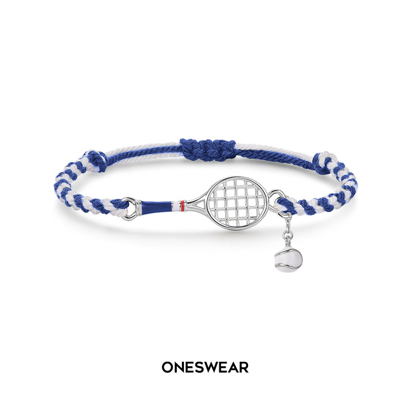 Bracciale in Cordino a Forma di Racchetta da Tennis