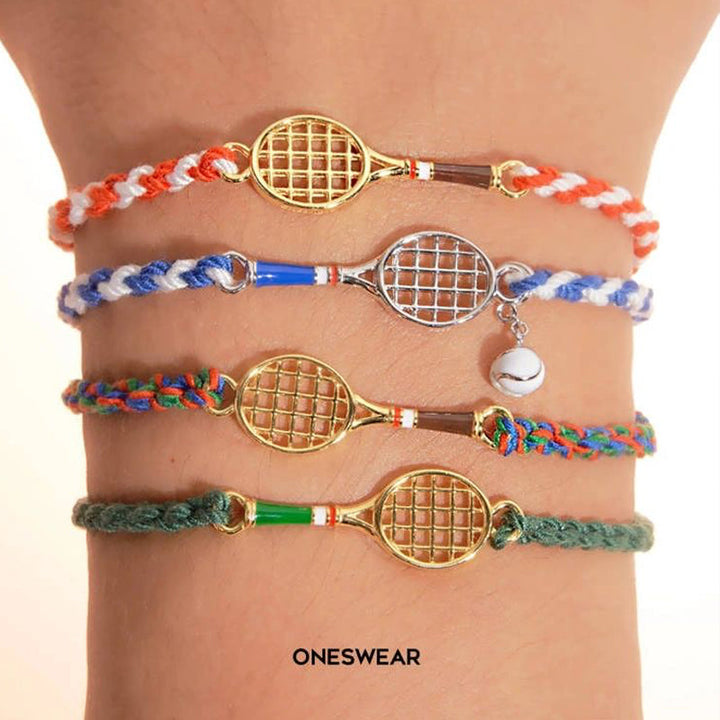 Bracciale in Cordino a Forma di Racchetta da Tennis
