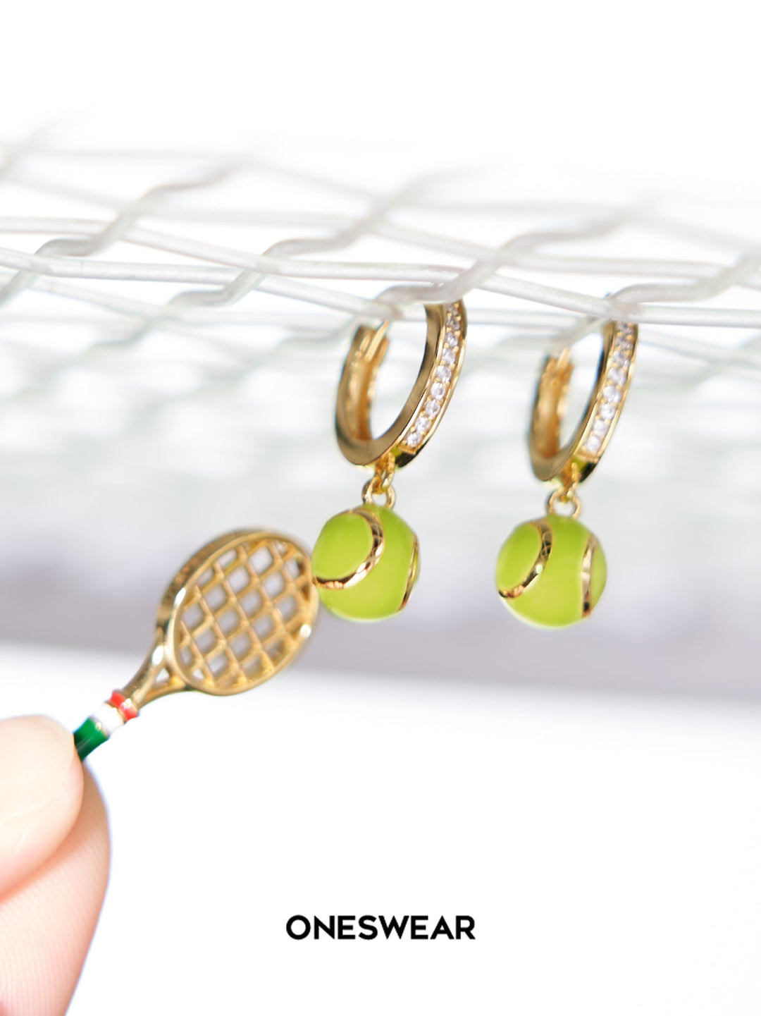 Orecchini Tennis in Verde