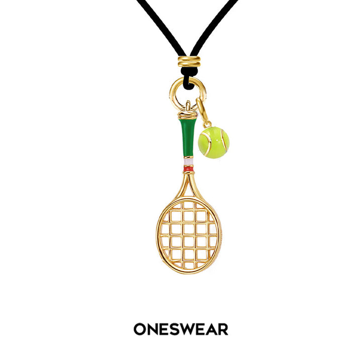 Collana in Cordino con Pendente a Racchetta da Tennis
