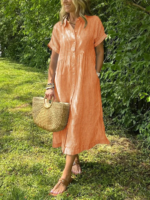 Ishka™ | Abito Camicia a Righe
