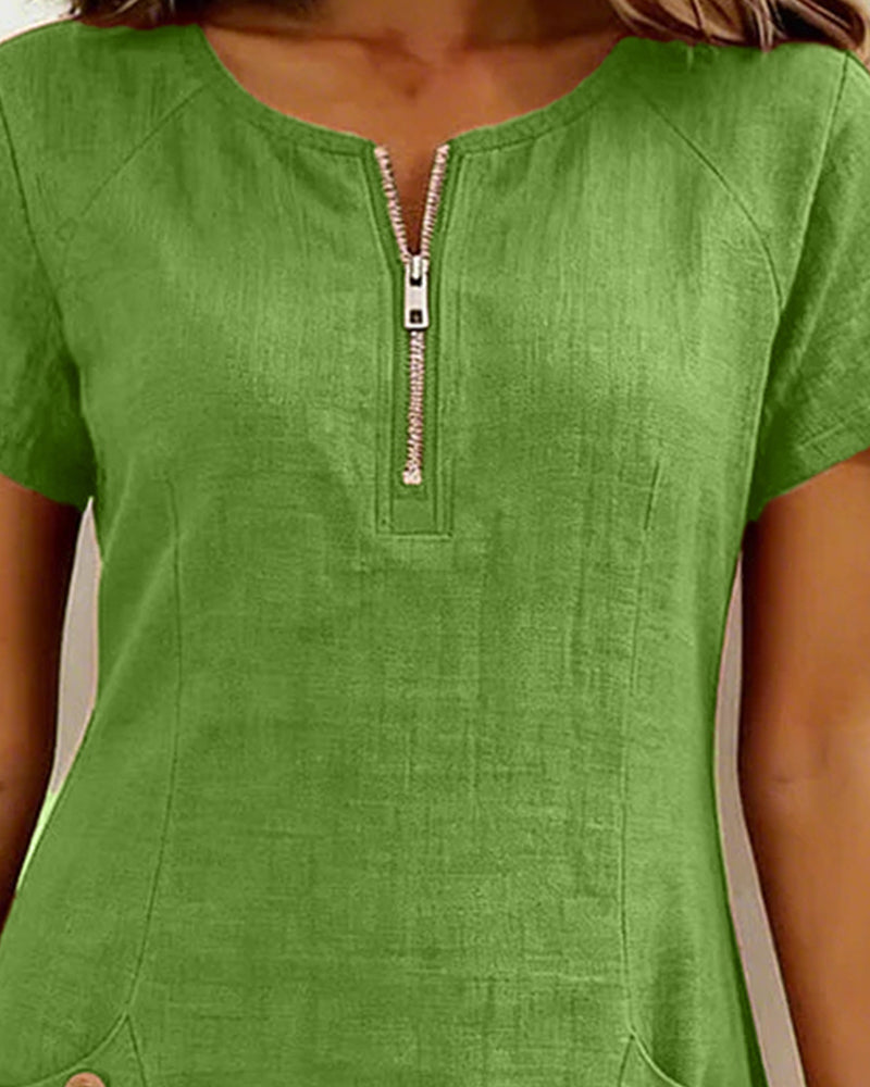 Abito in cotone con zip