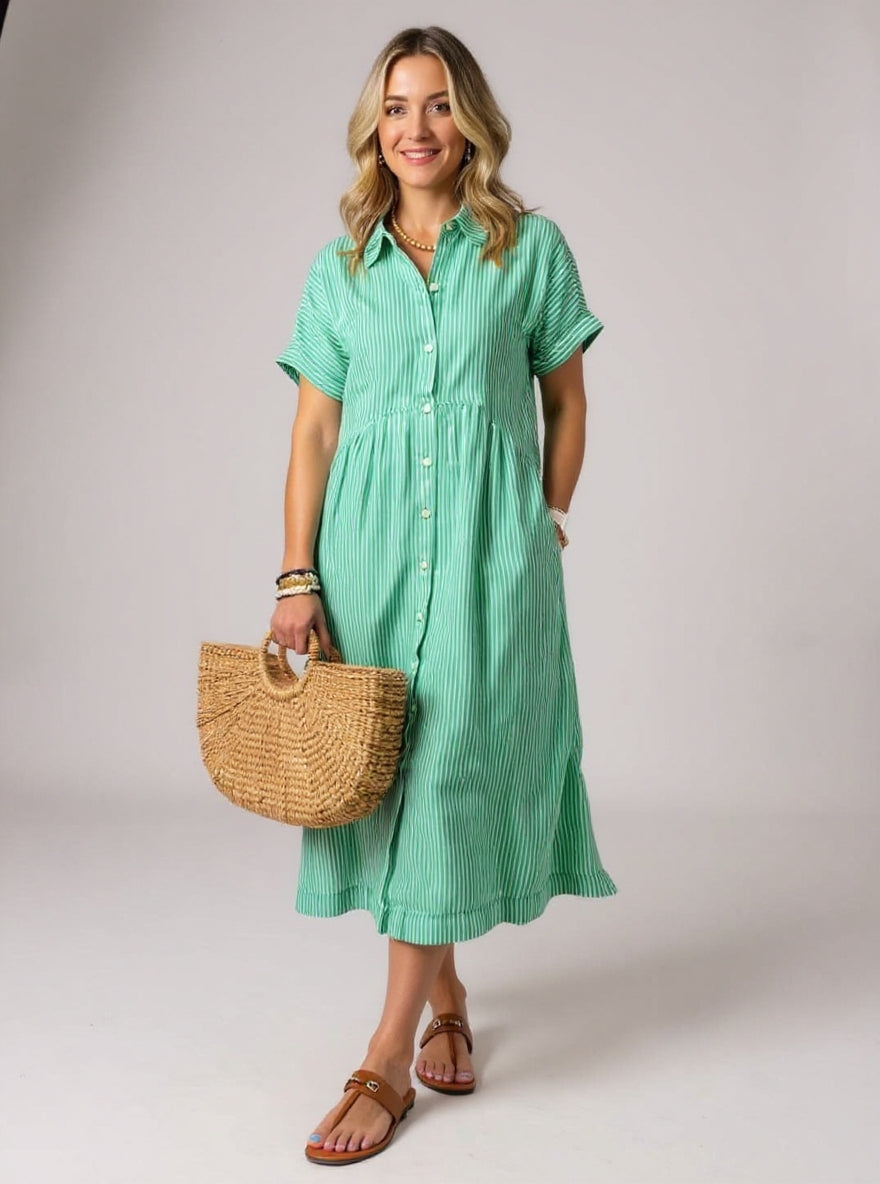 La Scintilla | Abito Elegante a Righe Chiare