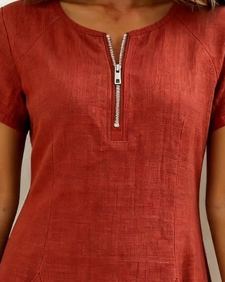 Abito in cotone con zip