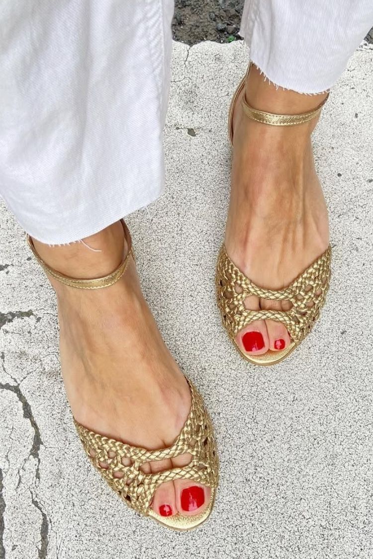 Isabel™ | Sandali Intrecciati Dorati