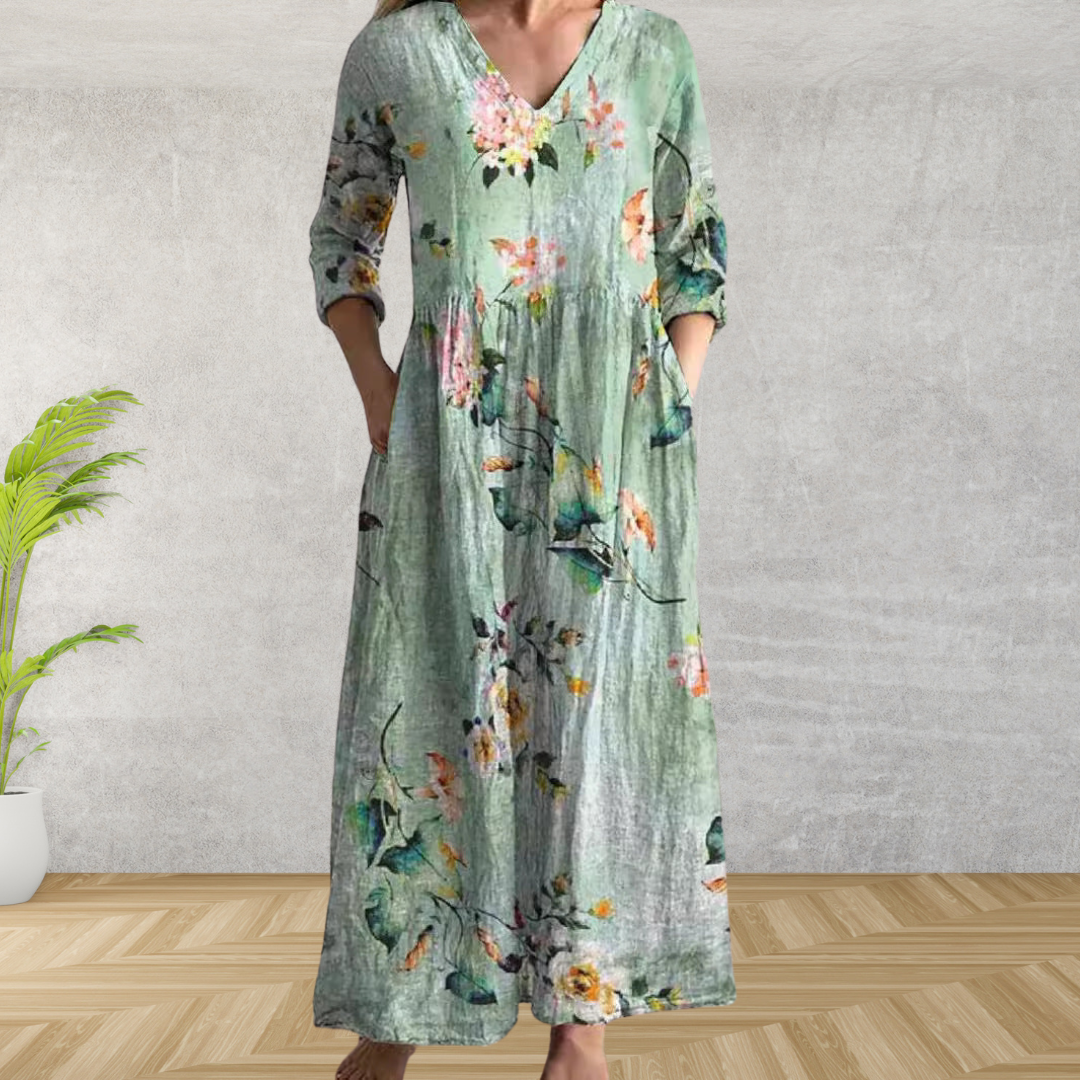 Yulya™ | Elegante Abito Midi Floreale