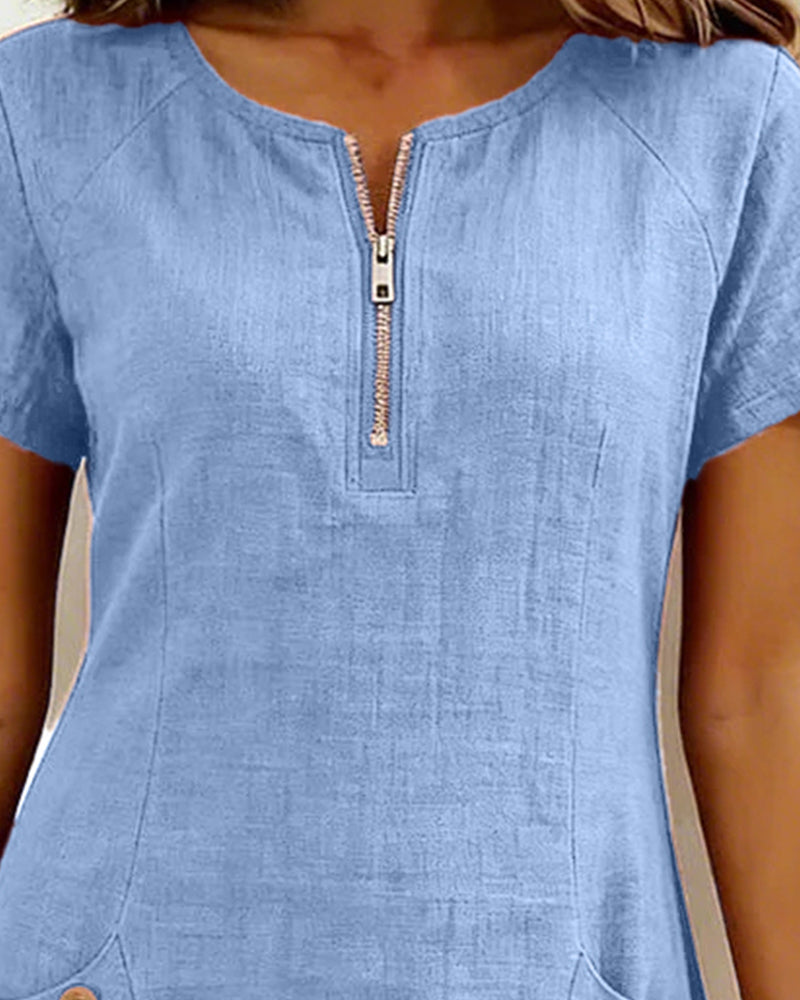 Abito in cotone con zip
