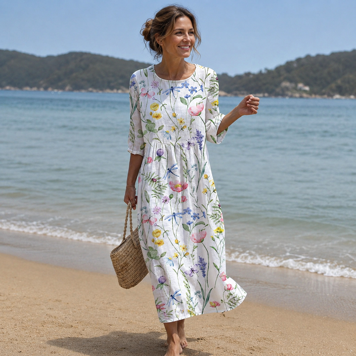 Abito Relaxed Con Motivo Floreale