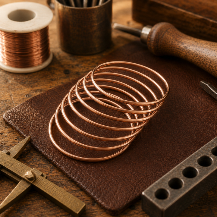 Set di Braccialetti in Rame Piani di Stella