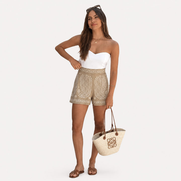 Maaike - Pantaloni corti bohemien all'uncinetto