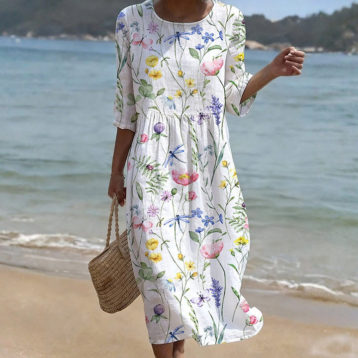 Abito Relaxed Con Motivo Floreale