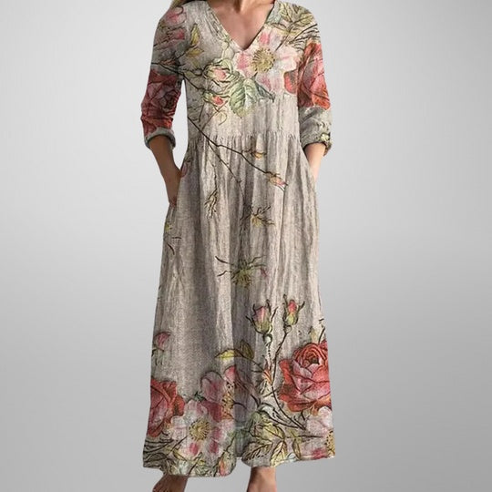 Yulya™ | Elegante Abito Midi Floreale