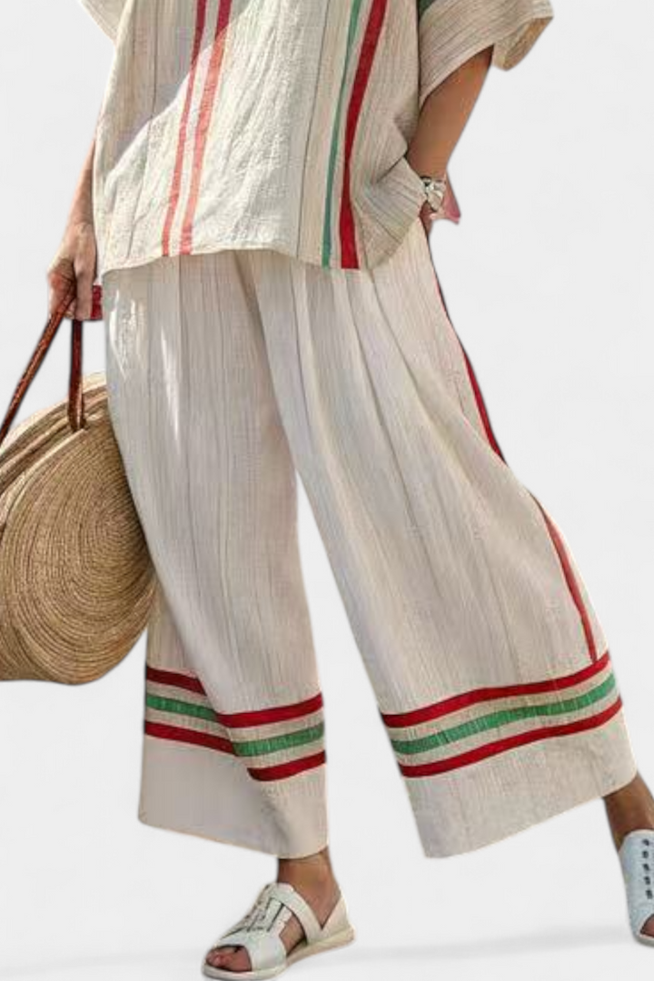Truvane | Blusa Boho Con Stampa Confortevole & Pantaloni Loose-Fit