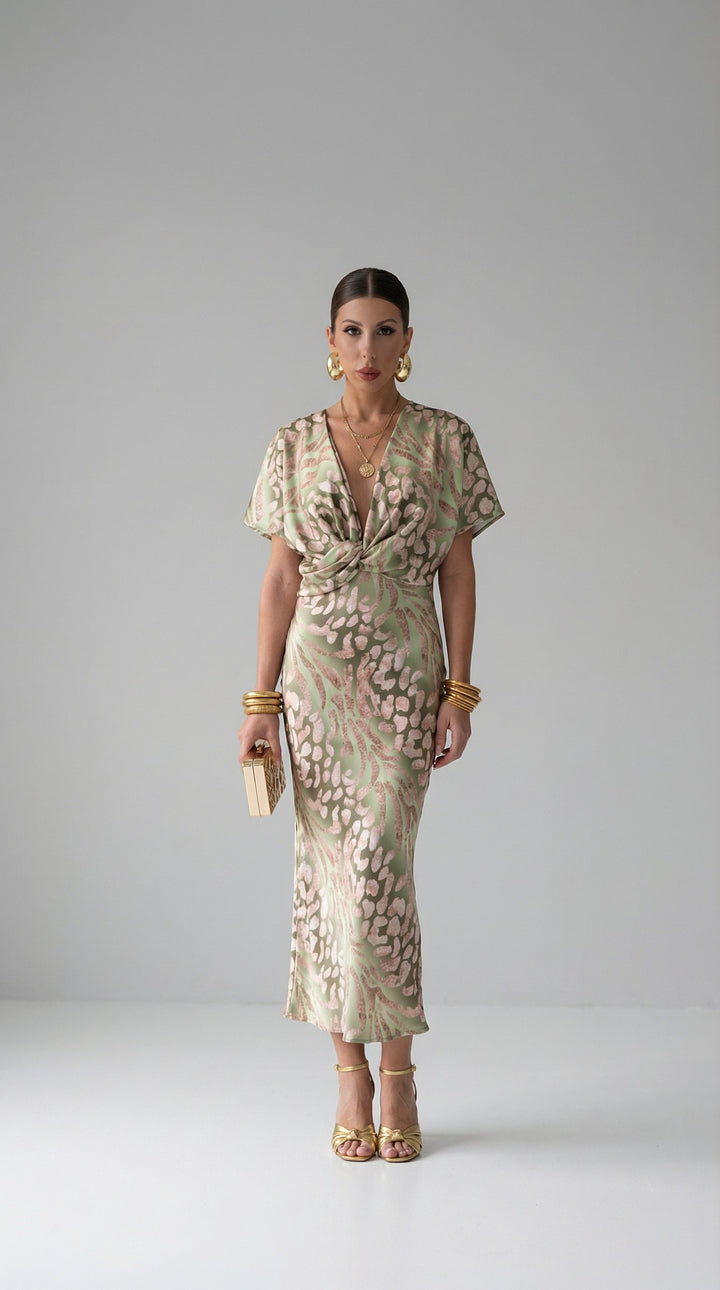 Claire | Abito midi color rame