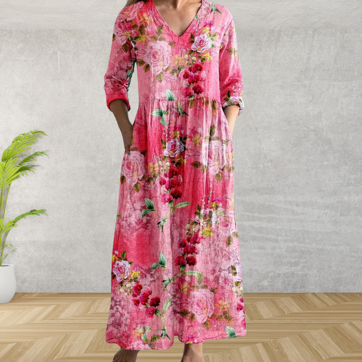 Yulya™ | Elegante Abito Midi Floreale