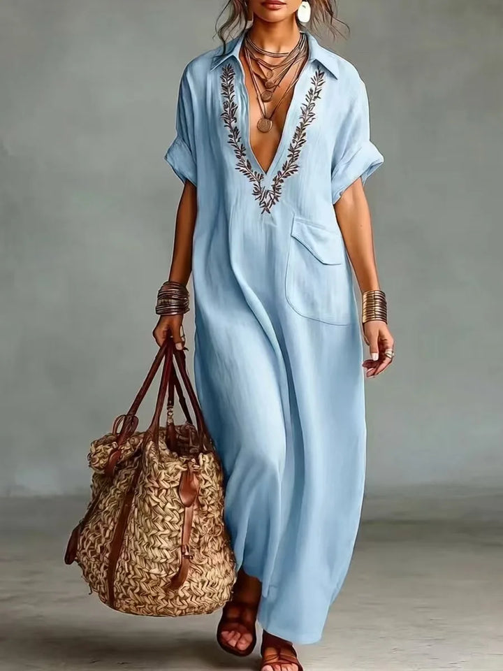 Marta | Abito Maxi Bohemien con Stampa Floreale