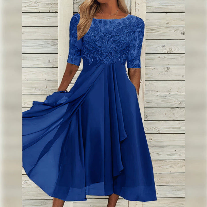 Harper™ | Abito midi in pizzo elegante