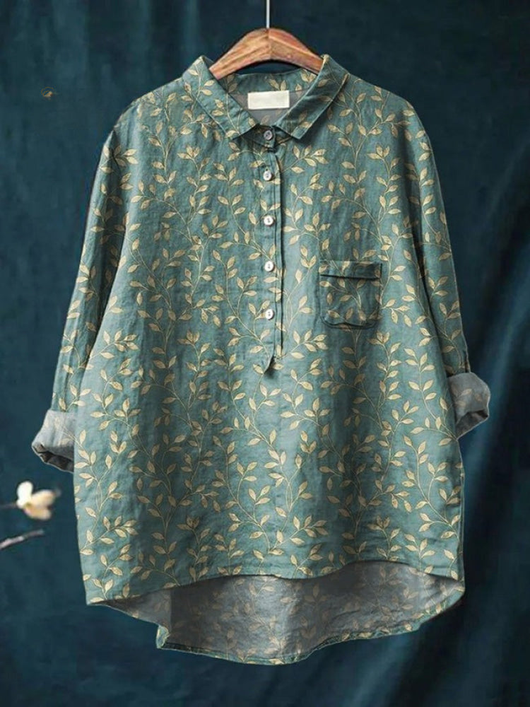 Vivia™ | Blusa in Lino Senza Tempo con Stampa