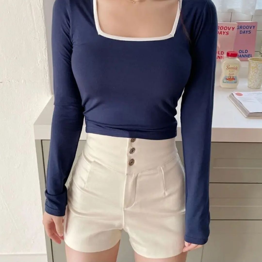 Ilse - Elegante pantalone corto a vita alta