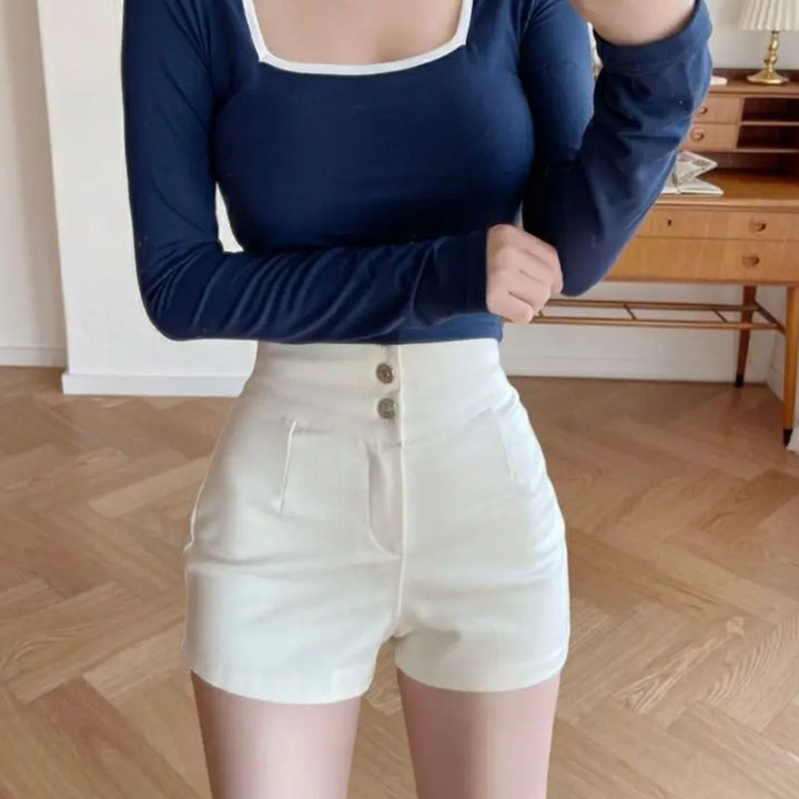 Ilse - Elegante pantalone corto a vita alta
