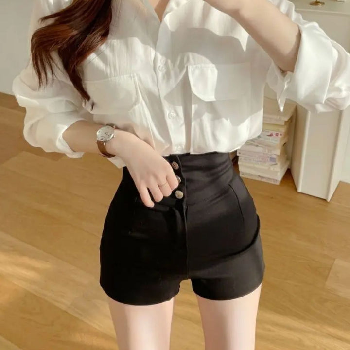 Ilse - Elegante pantalone corto a vita alta