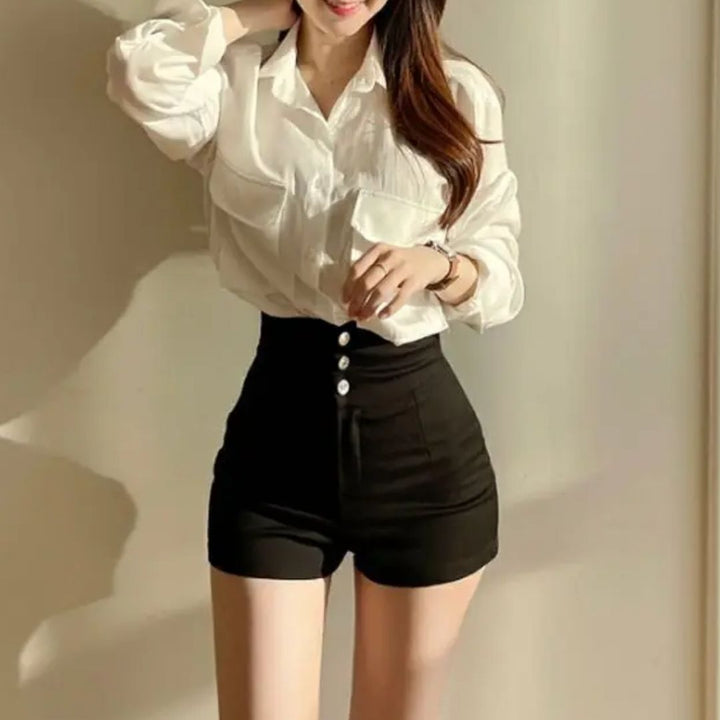 Ilse - Elegante pantalone corto a vita alta