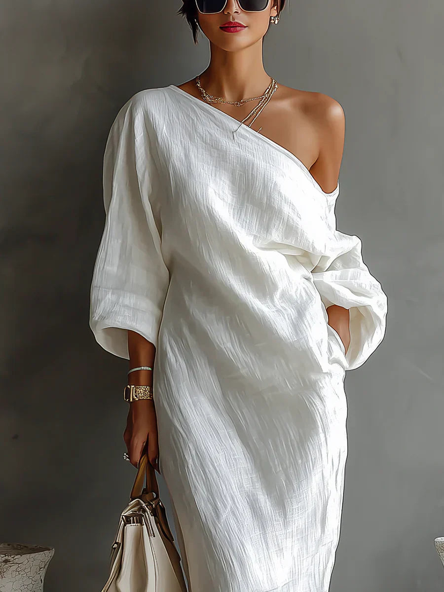 Melisa | Abito Maxi Asimmetrico Elegante e Fluido