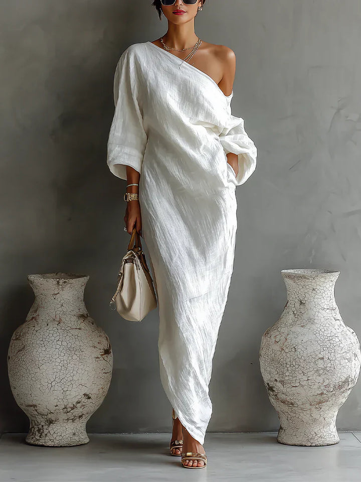 Melisa | Abito Maxi Asimmetrico Elegante e Fluido
