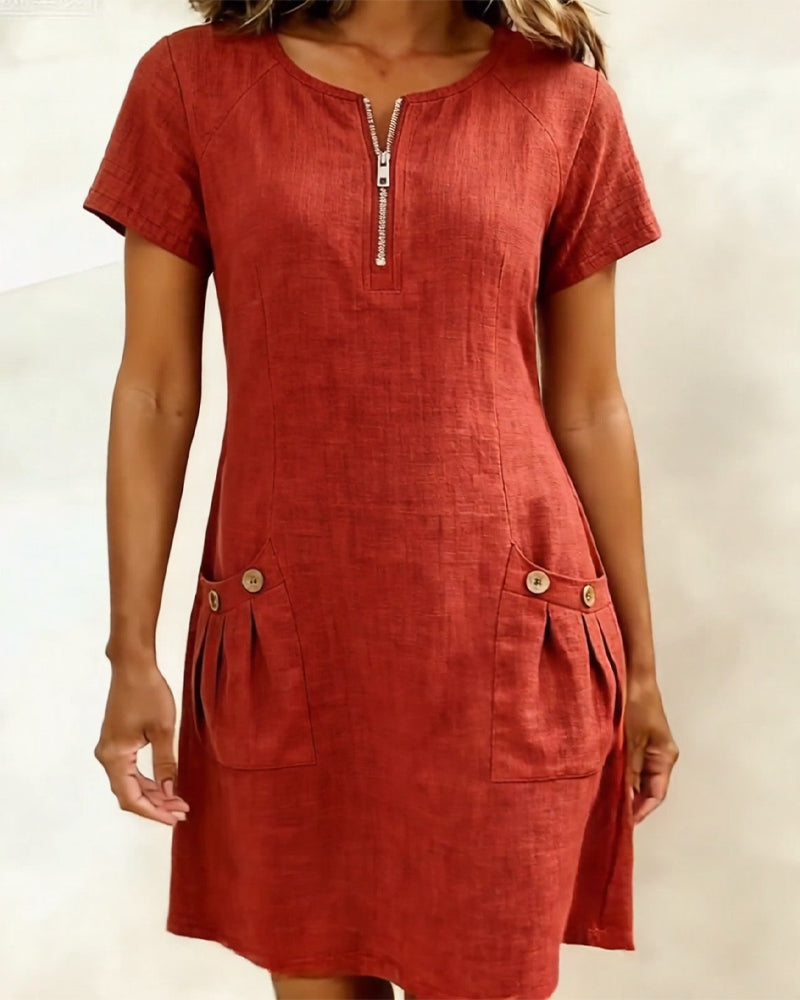 Abito in cotone con zip