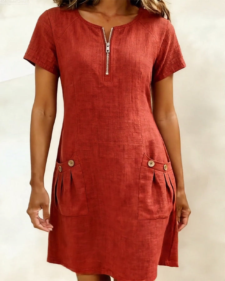 Abito in cotone con zip