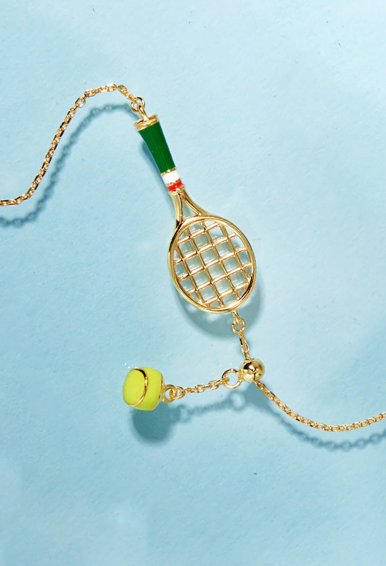 Collana in Cordino con Pendente a Racchetta da Tennis