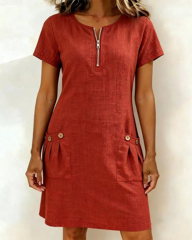 Abito in cotone con zip