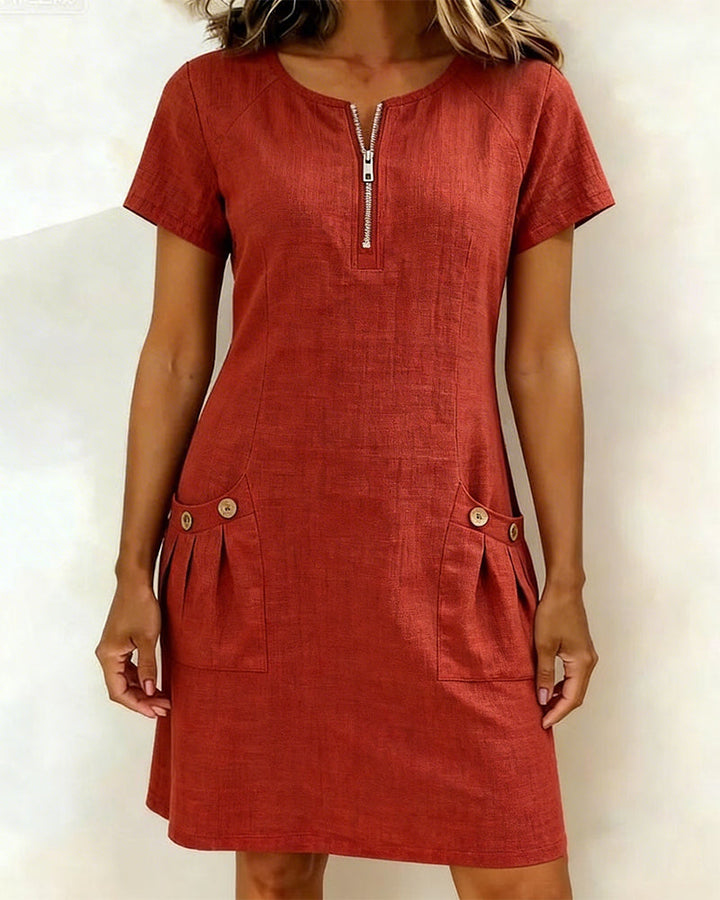 Abito in cotone con zip