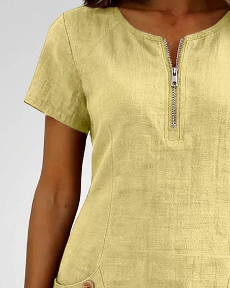 Abito in cotone con zip