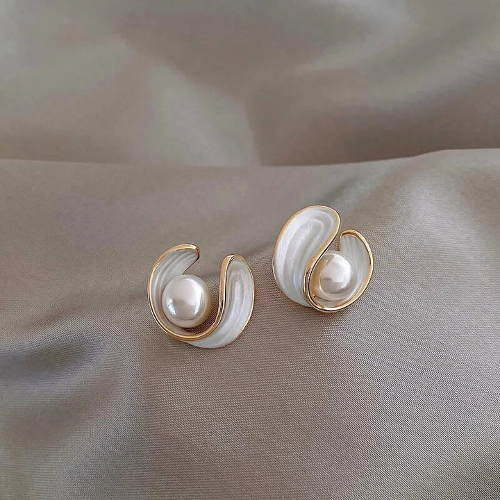 Orecchini a Bottone in Perla d'Oro Classica
