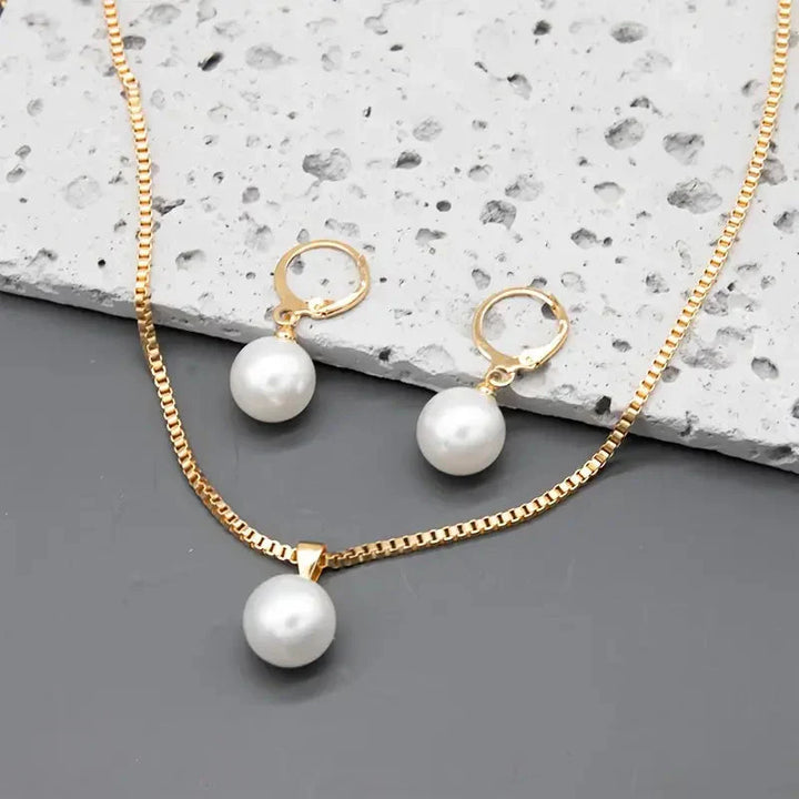 Elegante Set di Collana con Perle Gracevolle
