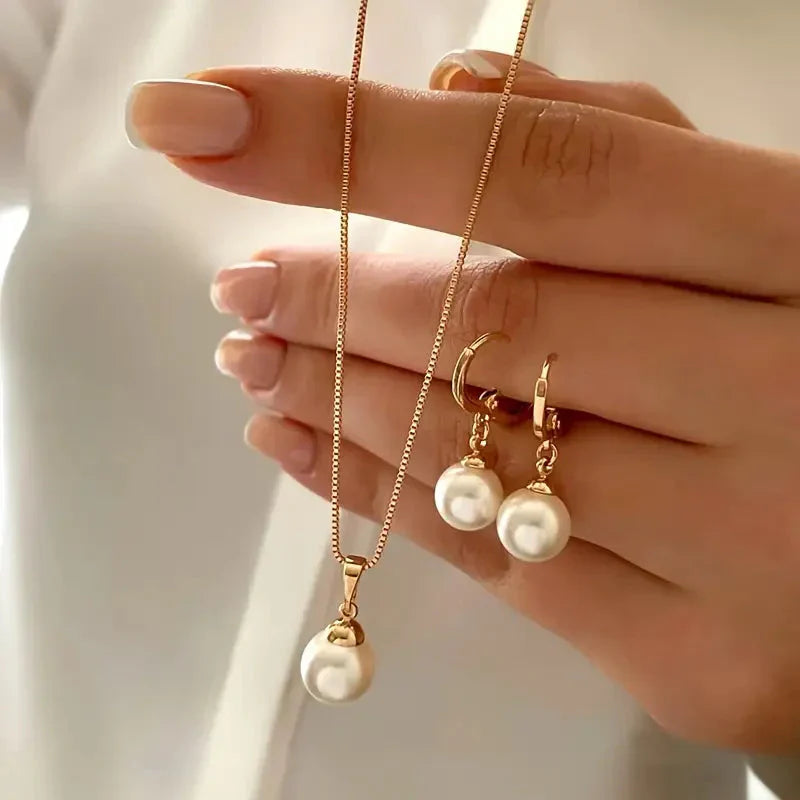 Elegante Set di Collana con Perle Gracevolle