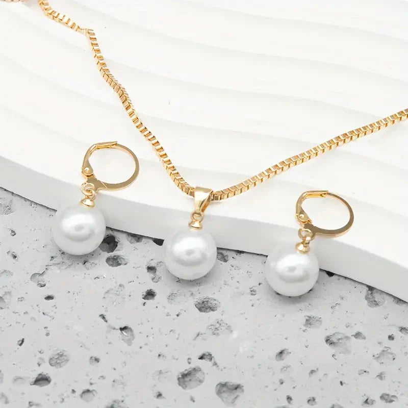 Elegante Set di Collana con Perle Gracevolle