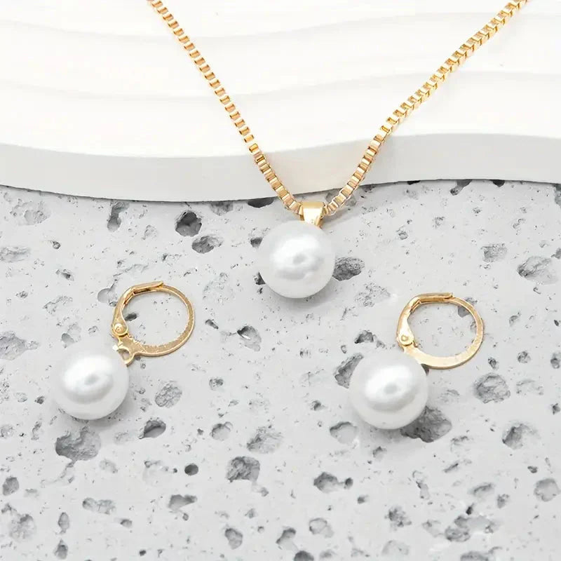 Elegante Set di Collana con Perle Gracevolle