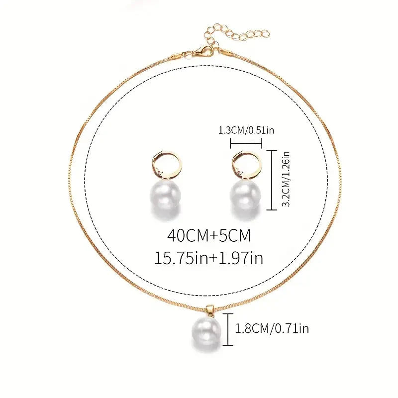 Elegante Set di Collana con Perle Gracevolle