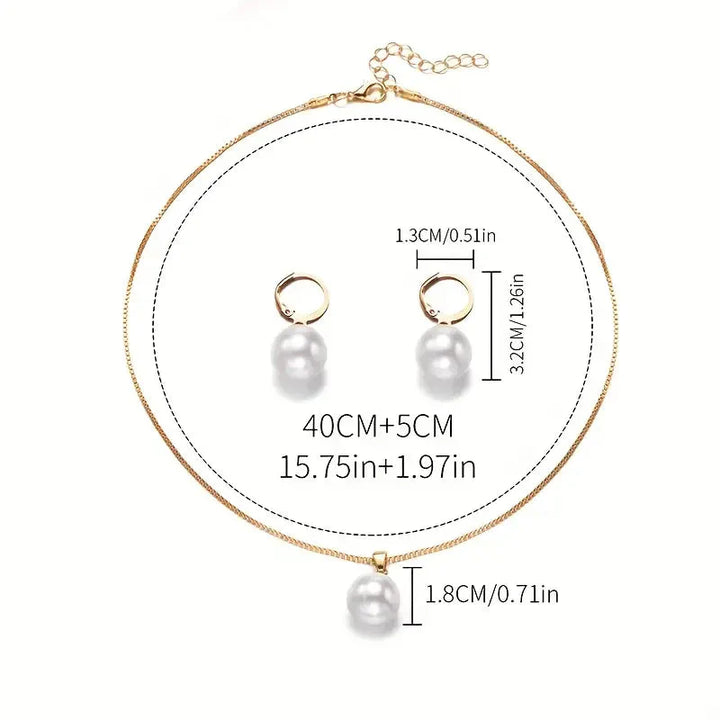 Elegante Set di Collana con Perle Gracevolle