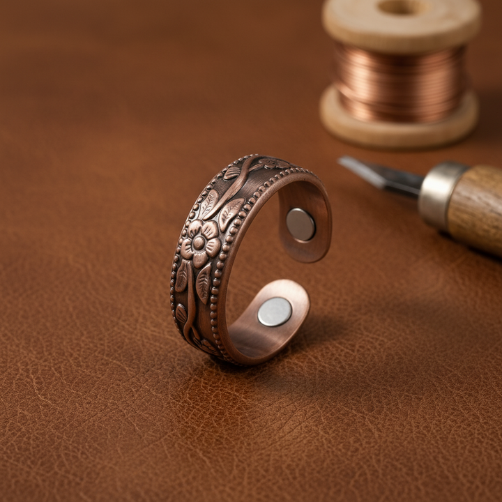Anello in Rame a Forma di Petalo di Stella