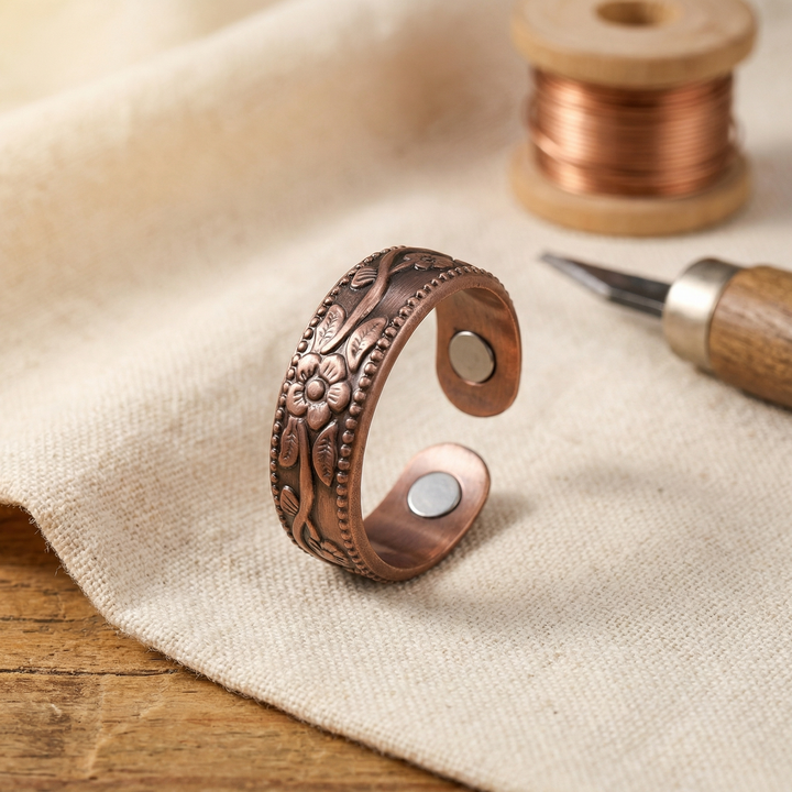 Anello in Rame con Petali di Vera