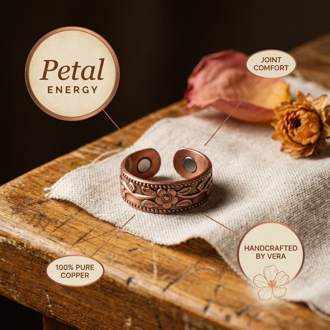 Anello in Rame con Petali di Vera