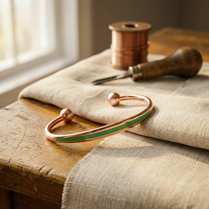 Bracciale in Rame e Giada di Vera