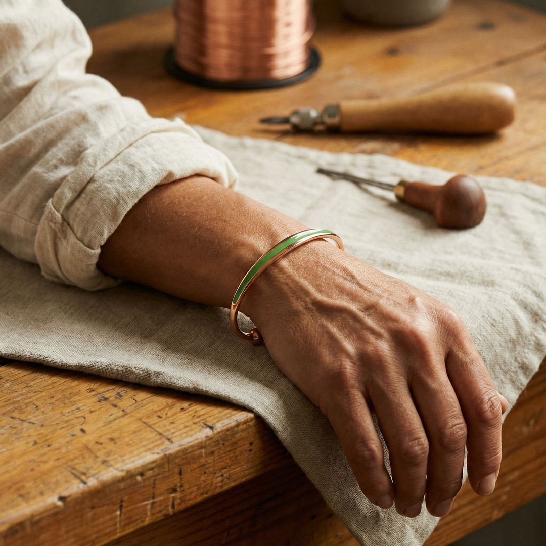 Bracciale in Rame e Giada di Vera