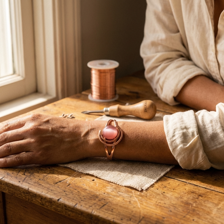 Bracciale in Rame Rosa di Vera